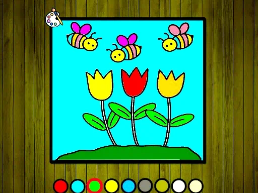 เกมระบายสีฤดูใบไม้ผลิแบบง่ายๆ